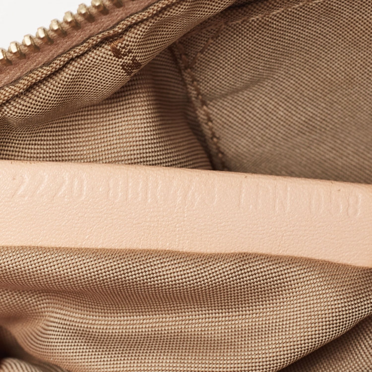 Pre Owned Fendi Beige Zucca Zucchino Canvas and Leather Pochette 