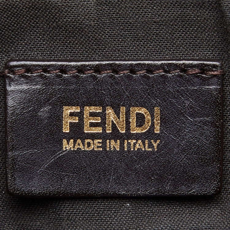 Pre Owned Fendi Tobacco Zucca Canvas and Leather Flap Crossbody Bag