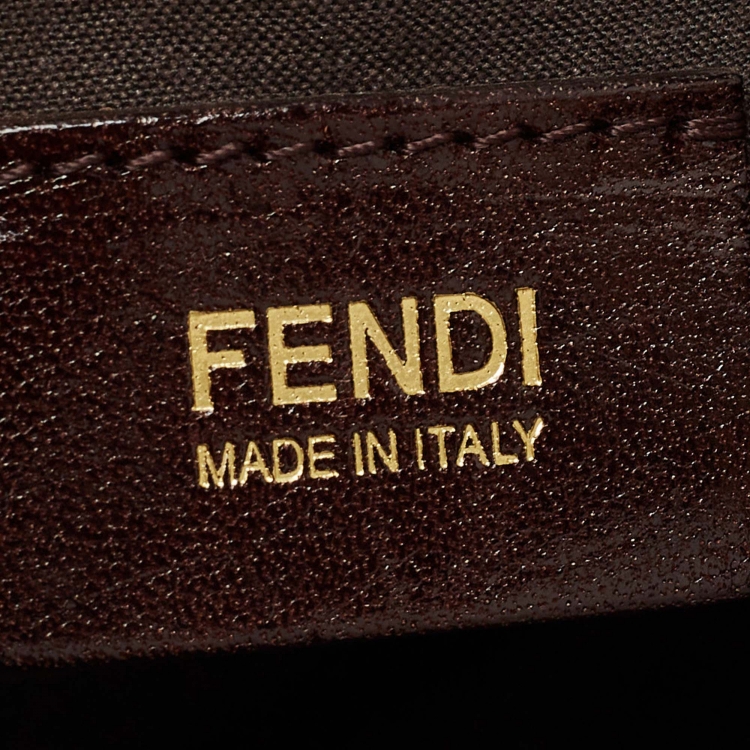 Pre Owned Fendi Metallic Zucchino Patent Leather Tote