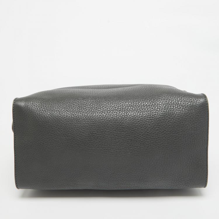 Pre Owned Fendi Grey Selleria Leather Lei Boston Bag 