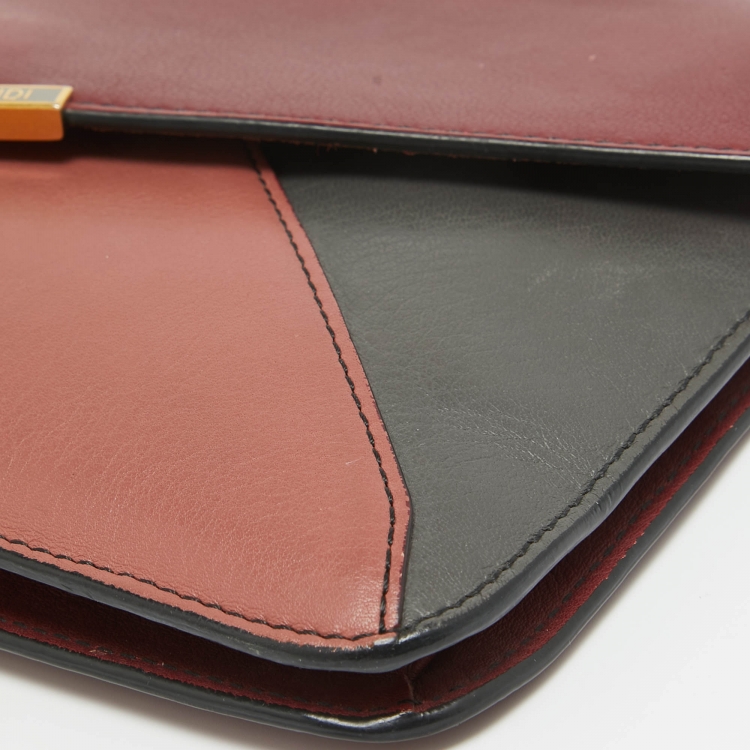 Pre Owned Fendi Multicolor Leather 2Jours Envelope Clutch