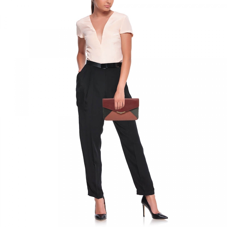 Pre Owned Fendi Multicolor Leather 2Jours Envelope Clutch
