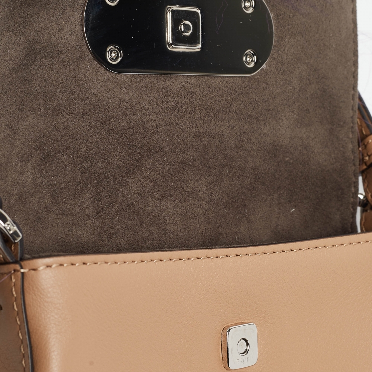 Pre Owned Fendi Beige Leather and Fox Micro Monster Feet Crossbody Bag