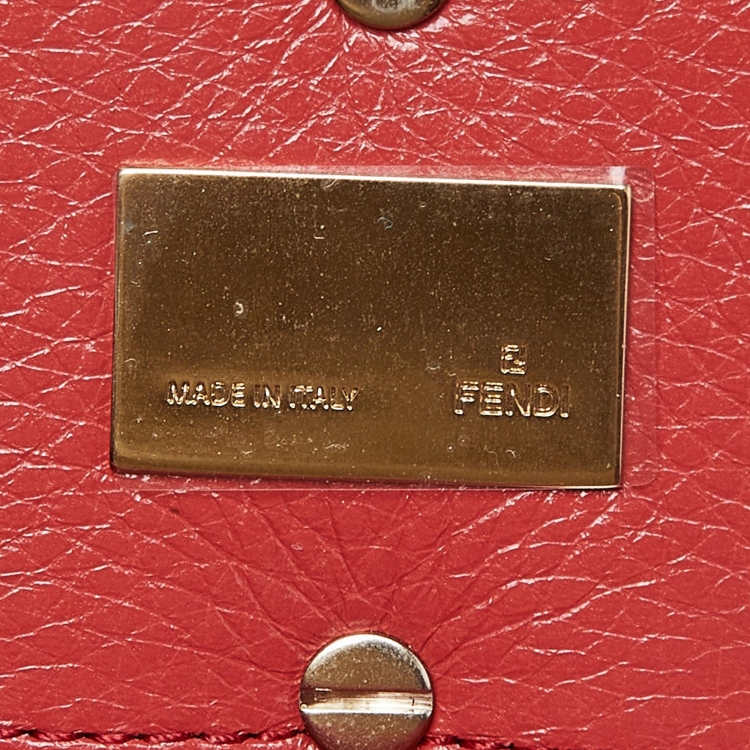 مملوكة مسبقًا Fendi Red Zucca Canvas and Leather Small Mia Hobo