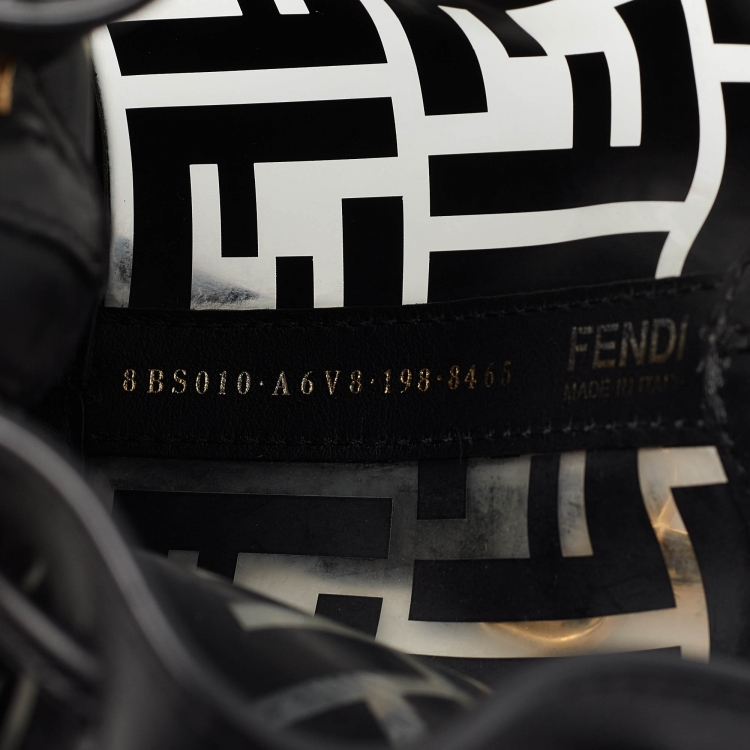 مملوكة مسبقًا Fendi Black/Clear FF PVC and Leather Mini Mon Tresor Bucket Bag