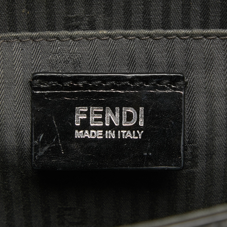 Pre Owned Fendi Grey Leather Small Demi Jour Top Handle Bag