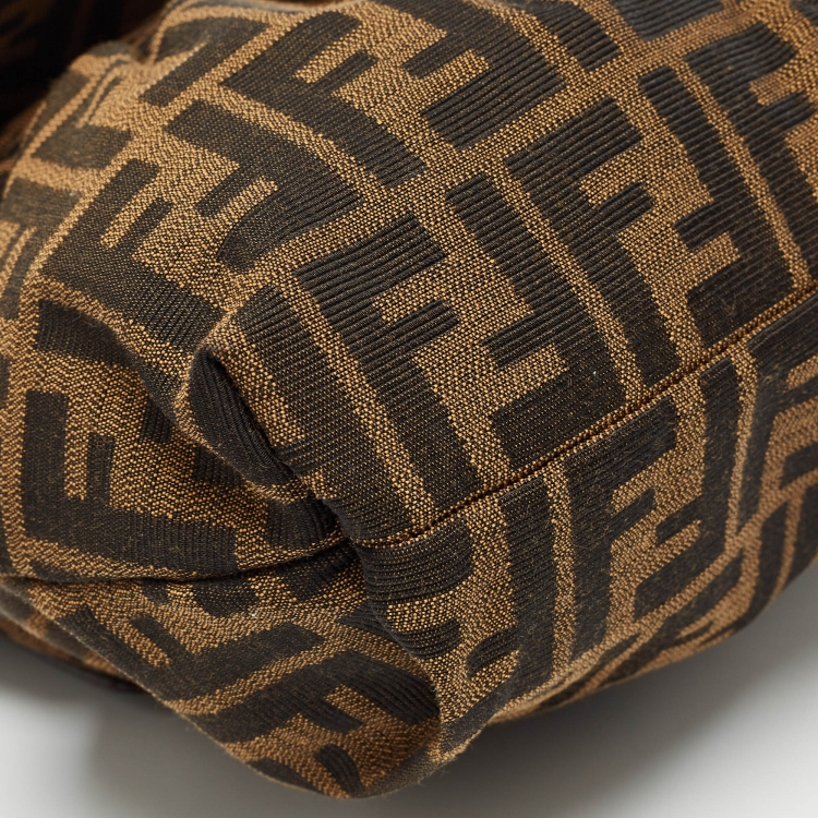 Pre Owned Fendi Tobacco Zucca Canvas and Leather Medium Chef Shoulder Bag