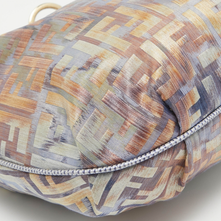 Pre Owned Fendi Multicolor Zucca Fabric and Leather Large Chef Chain Hobo