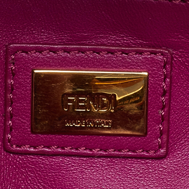 مملوكة مسبقًا Fendi Grey/Pink Crocodile Mini Peekaboo Top Handle Bag