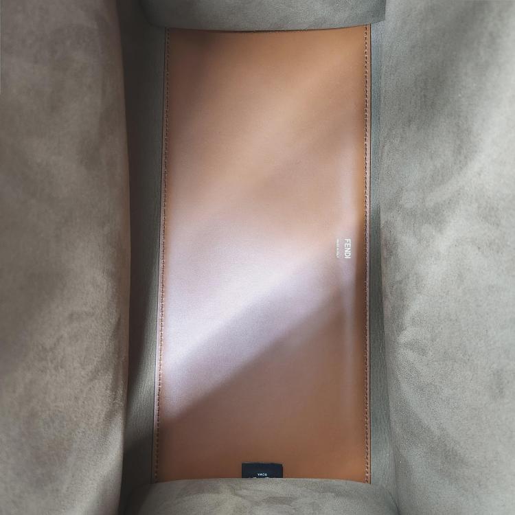 Pre Owned Fendi Brown Leather Large Sunshine Tote Bag