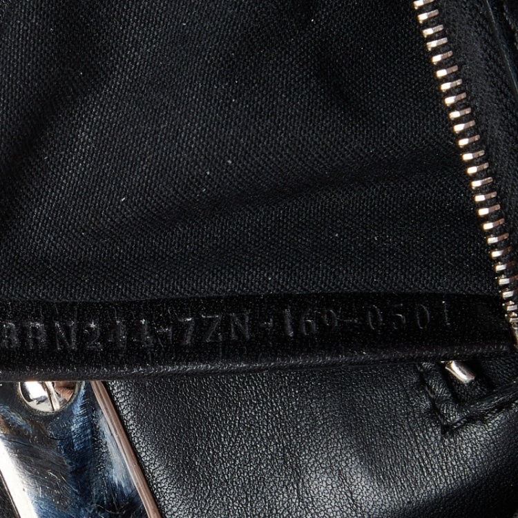 مملوكة مسبقًا Fendi Black Leather Mini Peekaboo Flowerland Top Handle Bag