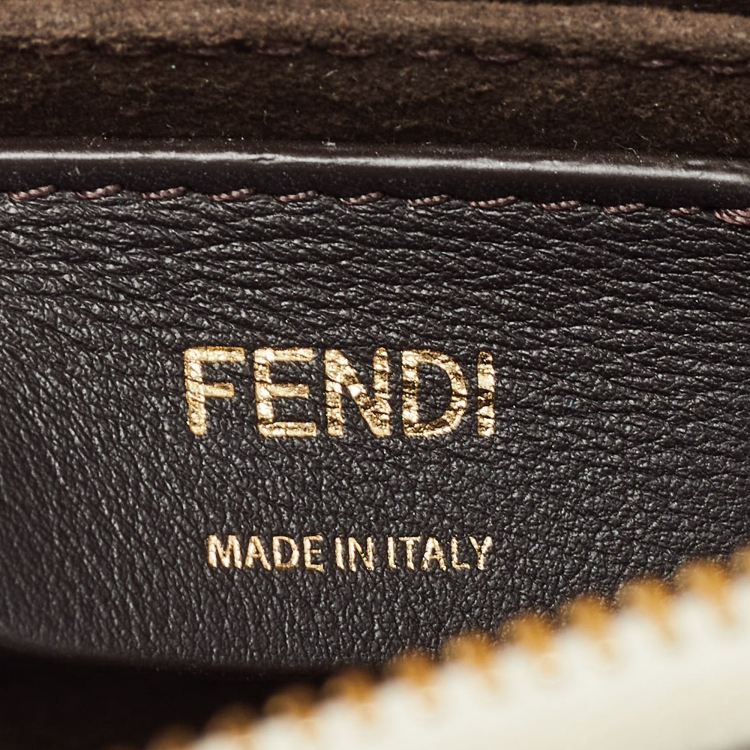 Pre Owned Fendi Off White Python and Leather Mini By The Way Bag