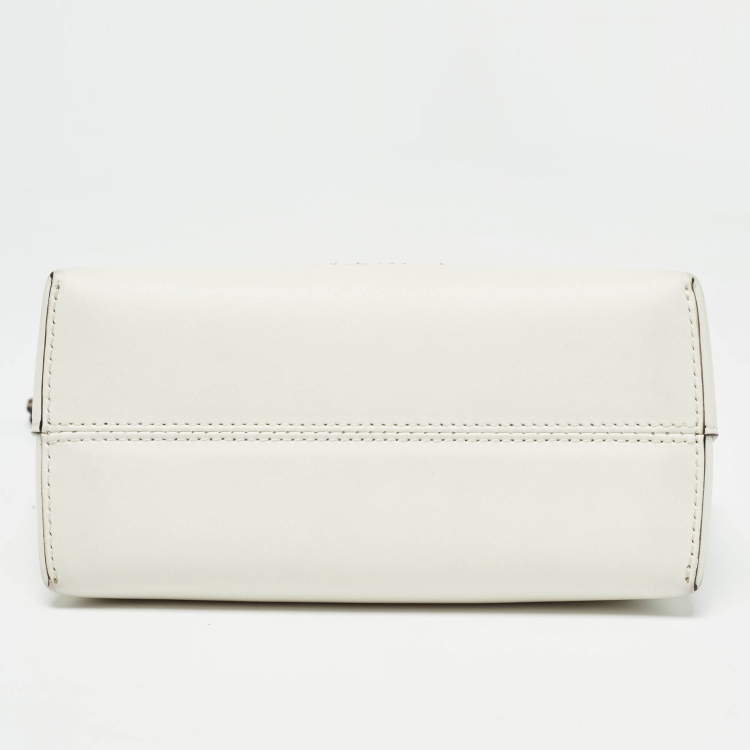 Pre Owned Fendi Off White Python and Leather Mini By The Way Bag