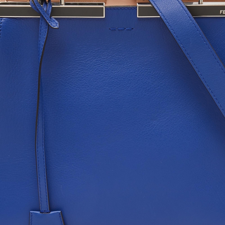 Pre Owned Fendi Blue Leather Medium 3Jours Tote