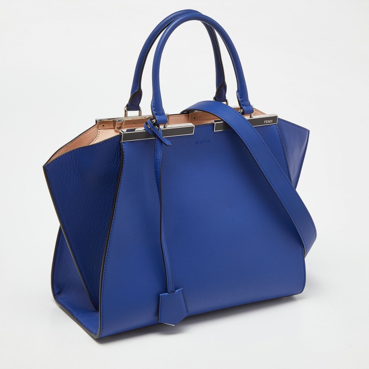 Pre Owned Fendi Blue Leather Medium 3Jours Tote