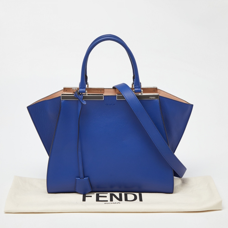Pre Owned Fendi Blue Leather Medium 3Jours Tote