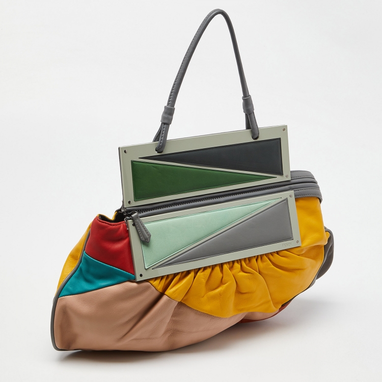 Pre Owned Fendi Multicolor Leather To You Convertible Top Handle Bag