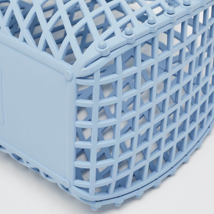 Pre Owned Fendi Light Blue Plastic Medium Basket Tote