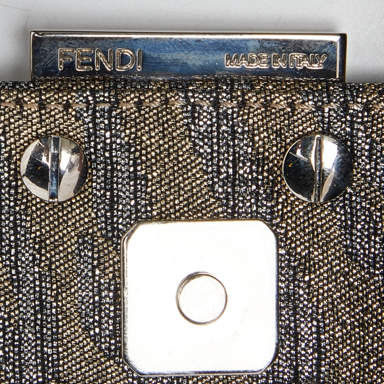 Pre Owned Fendi Metallic Lurex Fabric Croissant Bag