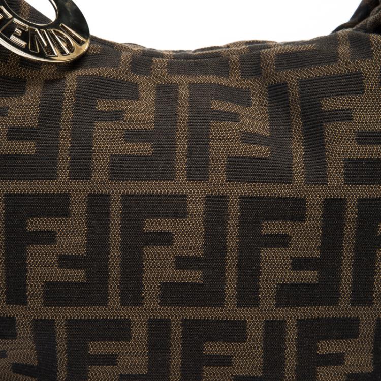 Pre Owned Fendi Tobacco Zucca Canvas Chef Chain Hobo