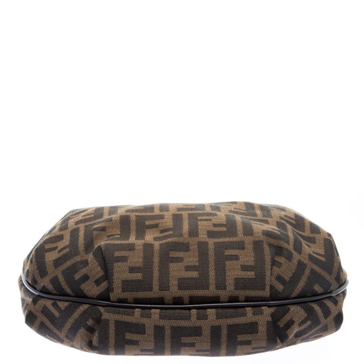 Pre Owned Fendi Tobacco Zucca Canvas Chef Chain Hobo