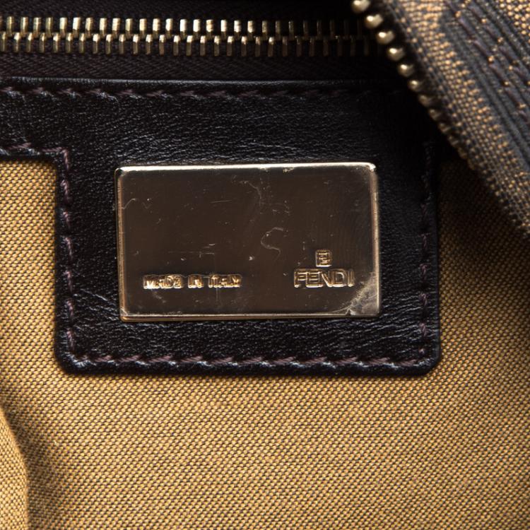 Pre Owned Fendi Tobacco Zucca Canvas Chef Chain Hobo