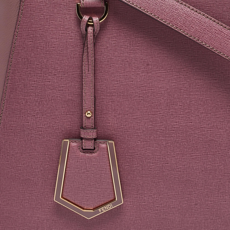 Pre Owned Fendi Lilac Leather Medium 2Jours Tote