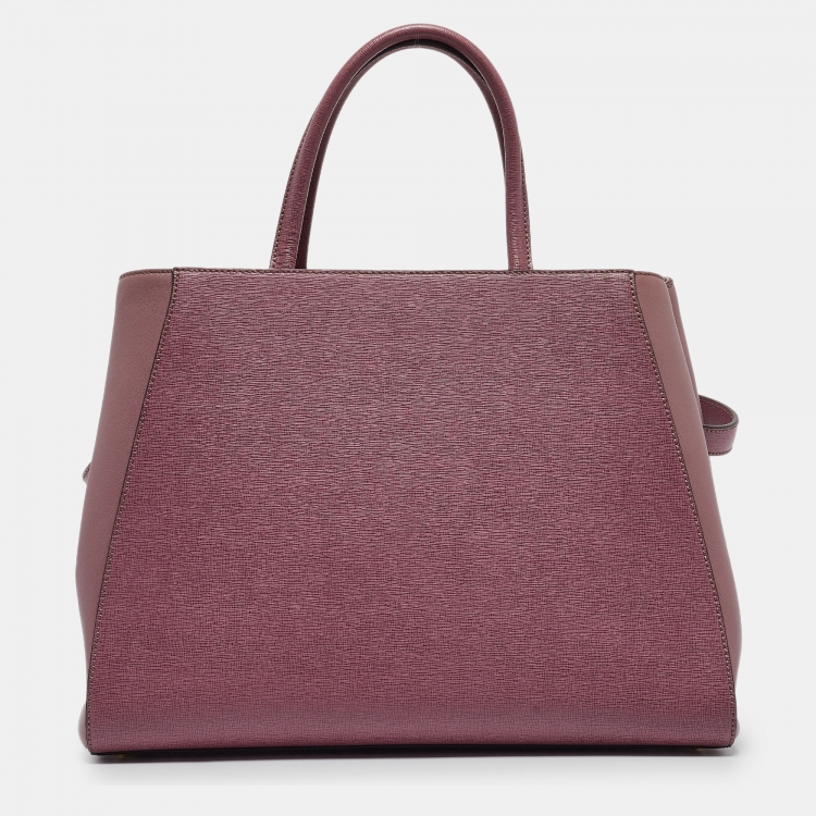 Pre Owned Fendi Lilac Leather Medium 2Jours Tote