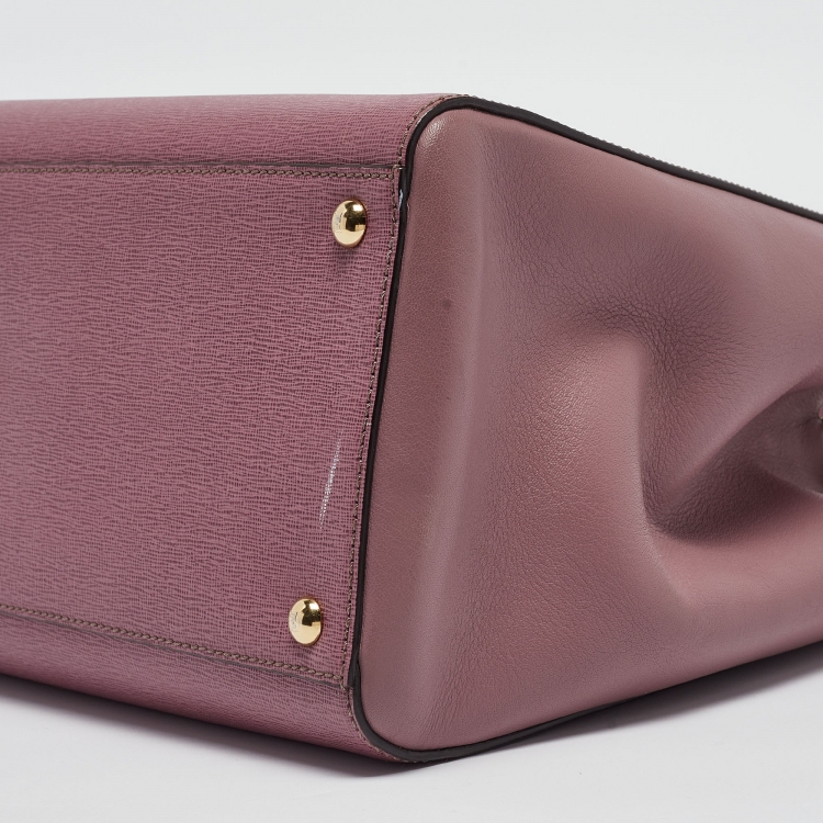 Pre Owned Fendi Lilac Leather Medium 2Jours Tote