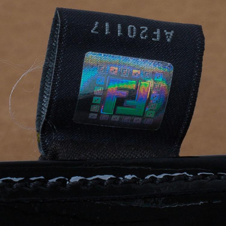 Pre Owned Fendi Brown Leather Patent Trim B Bag