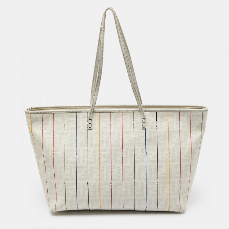 Pre Owned Fendi Multicolor Zucca Coated Canvas Spalmati Roll Shopper Tote