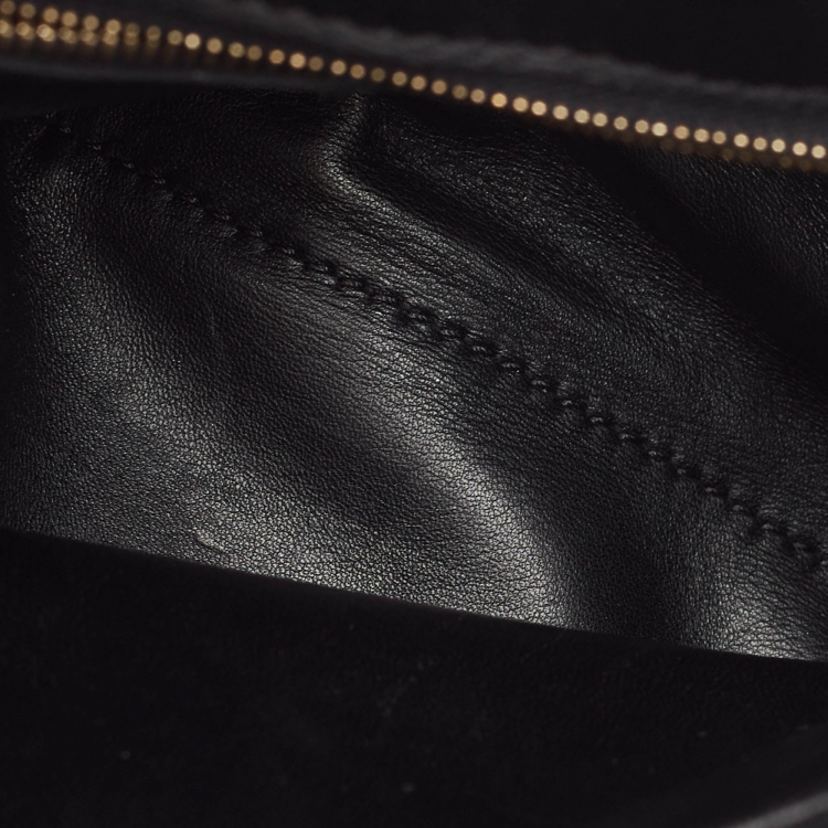 Pre Owned Fendi Black Snakeskin Mini Peekaboo Top Handle Bag