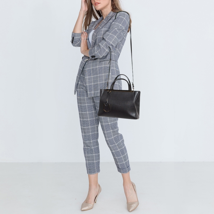 Pre Owned Fendi Black Leather Petite Sac 2jours Tote