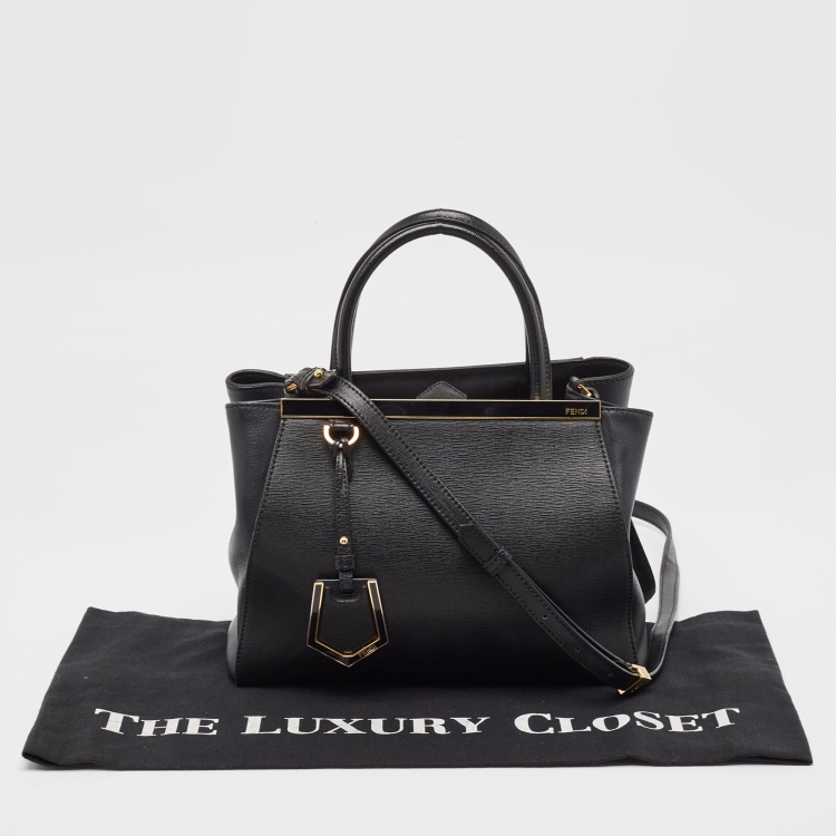 Pre Owned Fendi Black Leather Petite Sac 2jours Tote