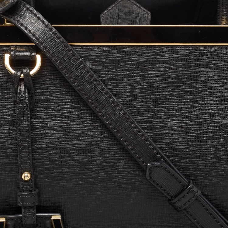 Pre Owned Fendi Black Leather Petite Sac 2jours Tote