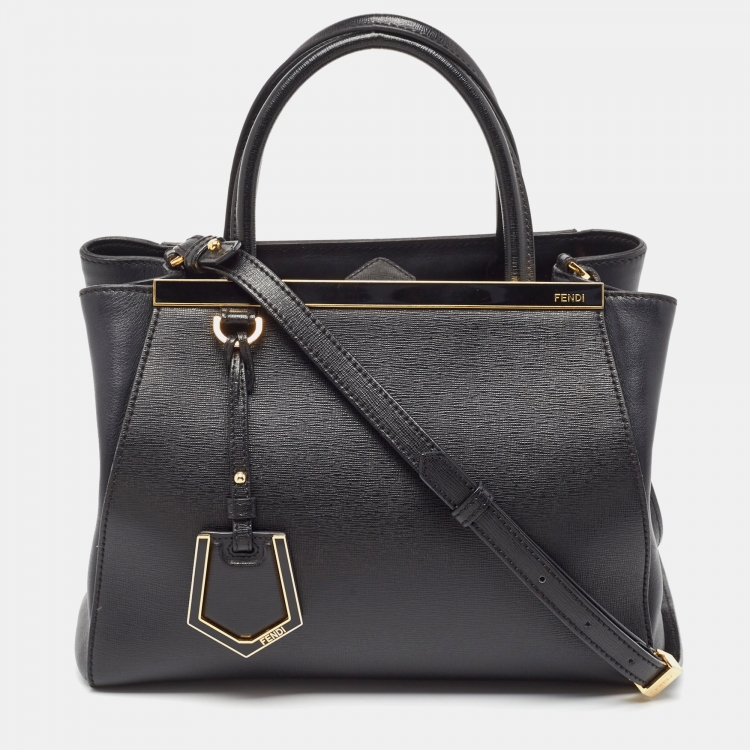 Pre Owned Fendi Black Leather Petite Sac 2jours Tote
