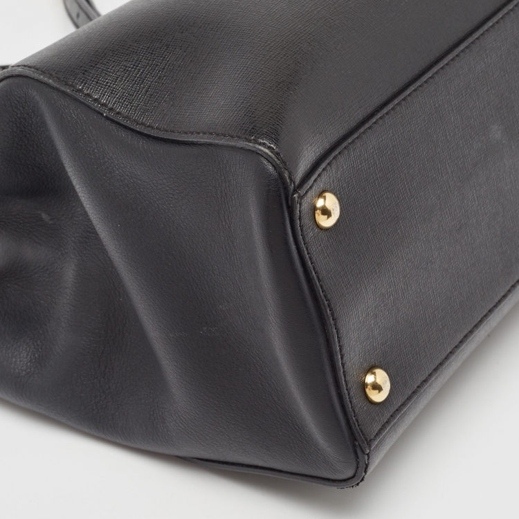 Pre Owned Fendi Black Leather Petite Sac 2jours Tote