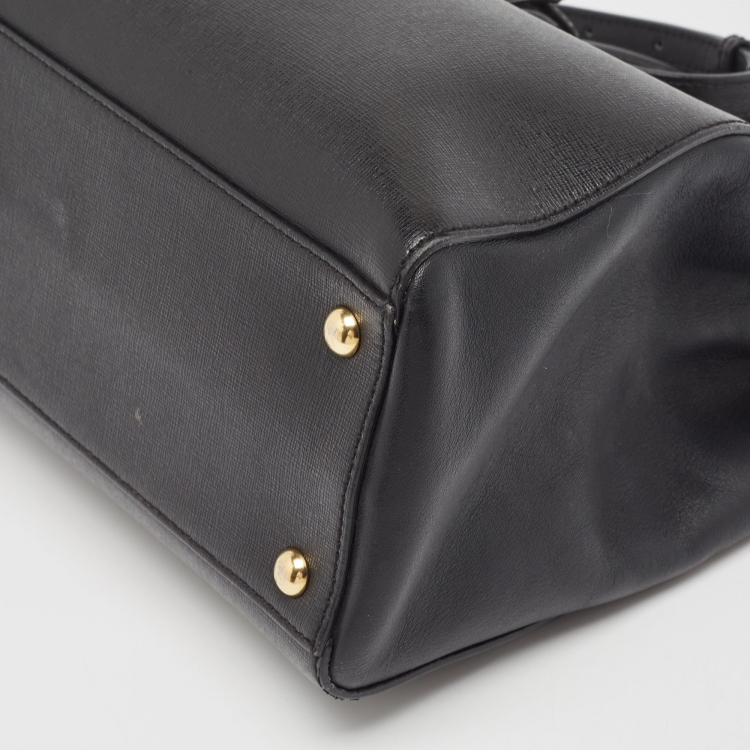 Pre Owned Fendi Black Leather Petite Sac 2jours Tote