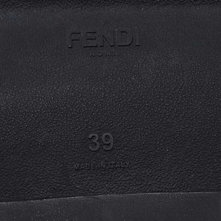 Pre Owned Fendi Black Mesh FF Rockoko Low Top Sneakers Size 39