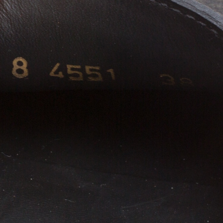 Pre Owned Fendi Black Leather Logo Loafers Size 38