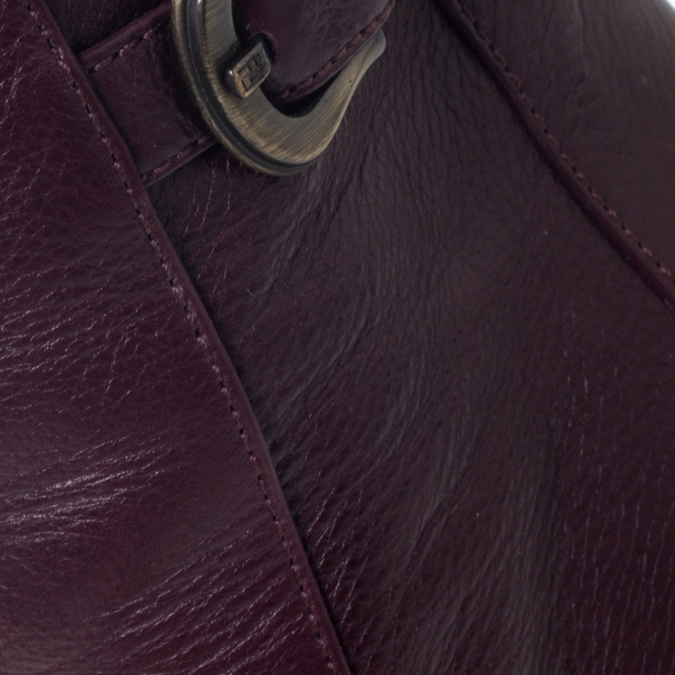 مملوكة مسبقًا Fendi Burgundy Leather Zip Ankle Boots Size 39
