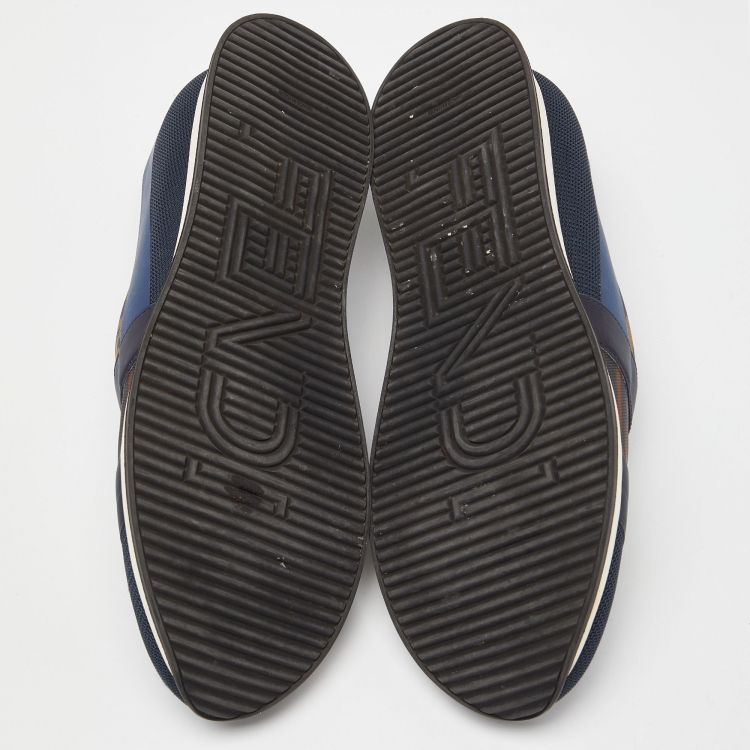 مملوكة مسبقًا Fendi Multicolor Stretch Mesh/Rubber and Nylon Runaway Slip-On Sneakers Size 36.5
