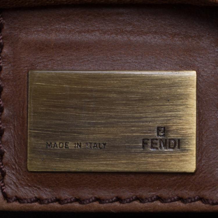 Pre Owned Fendi Brown Zucca Canvas Carryall Weekender Traveling Bag