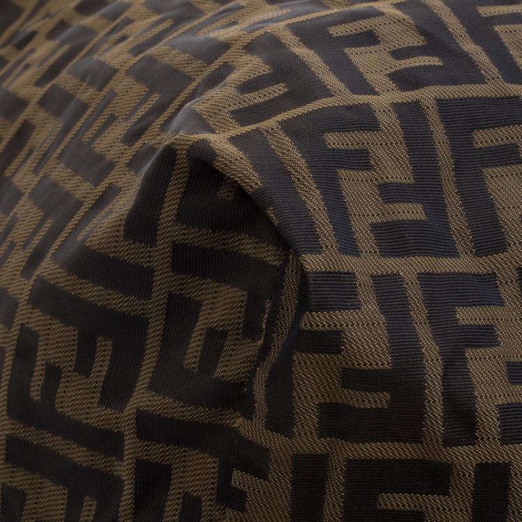Pre Owned Fendi Brown Zucca Canvas Carryall Weekender Traveling Bag
