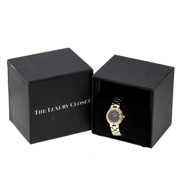 Pre Owned Fendi Black Two Tone Stainless Steel 900L Women's Wristwatch 26 mm