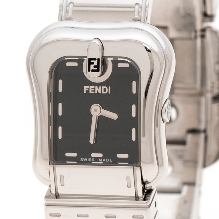 Pre Owned Fendi Black Stainless Steel B.Fendi 3800L Women's Wristwatch 23 mm