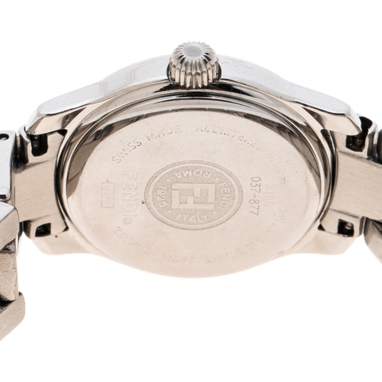 Pre Owned Fendi Black Stainless Steel 210L Women's Wristwatch 26 mm