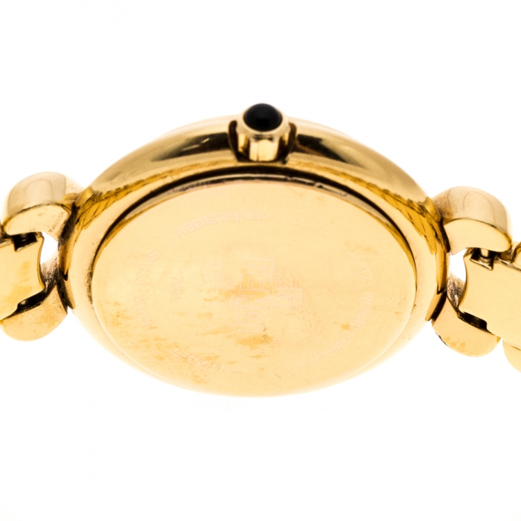 Pre Owned Fendi Yellow Mother of Pearl Gold Tone 700L Women's Wristwatch 25 mm