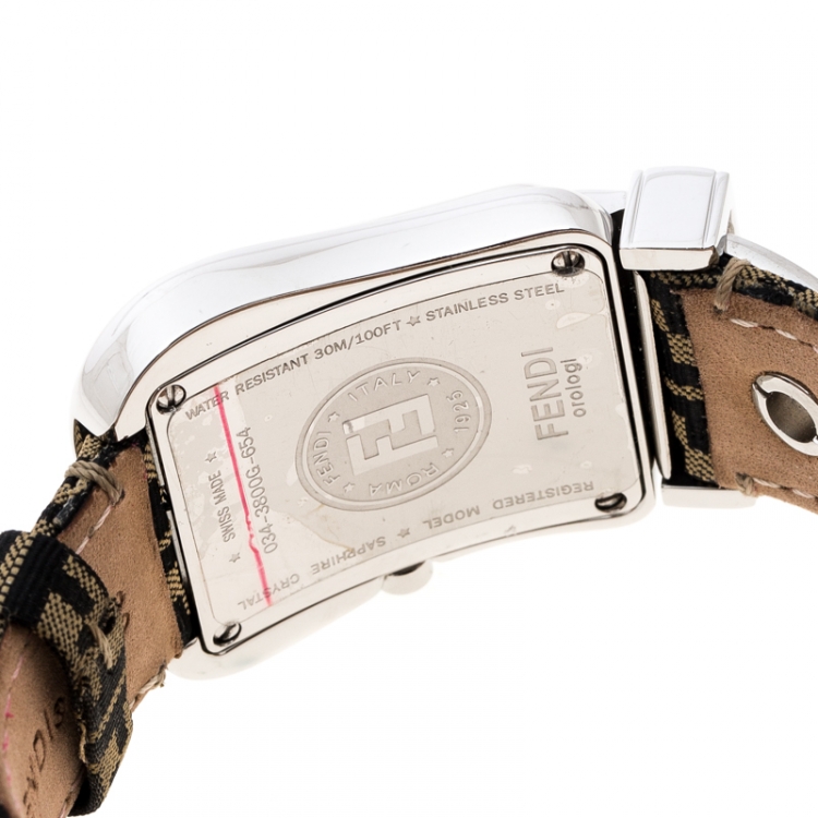 Pre Owned Fendi Mother of Pearl Stainless Steel B.Fendi 3800G Women's Wristwatch 33 mm