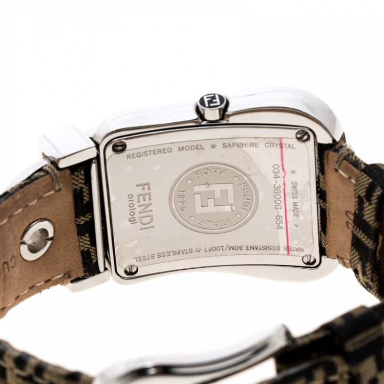 Pre Owned Fendi Mother of Pearl Stainless Steel B.Fendi 3800G Women's Wristwatch 33 mm